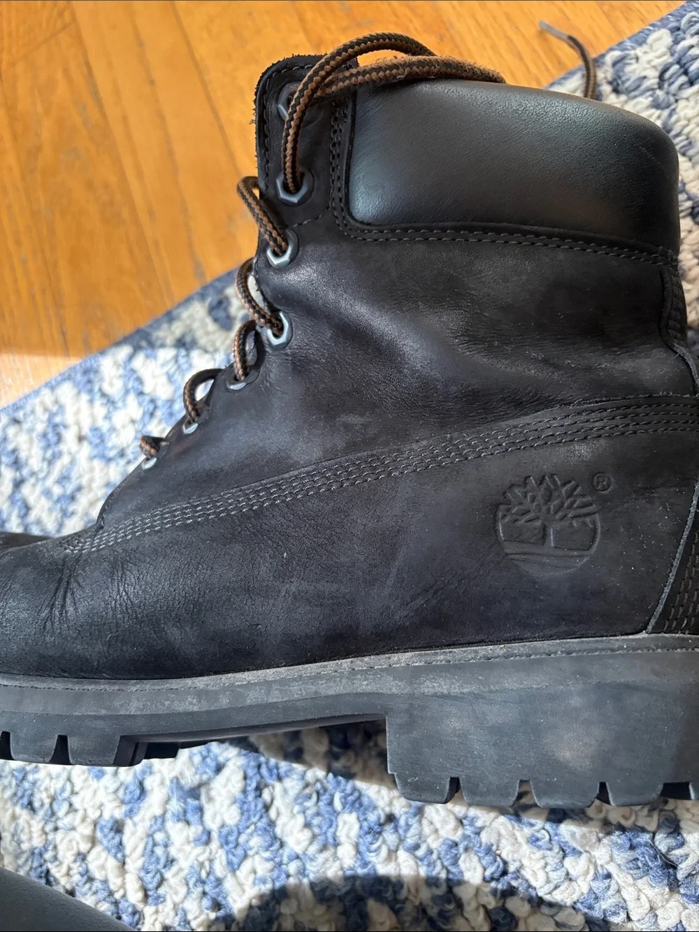 Timberland Black Nubuck Lace-Up Men's Hiking Work Boots